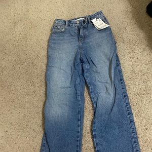 ZARA Straight Leg High Rise Jeans